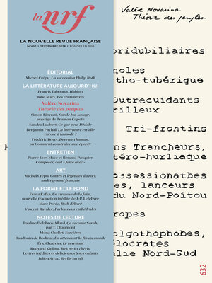 cover image of La Nouvelle Revue Française N° 632